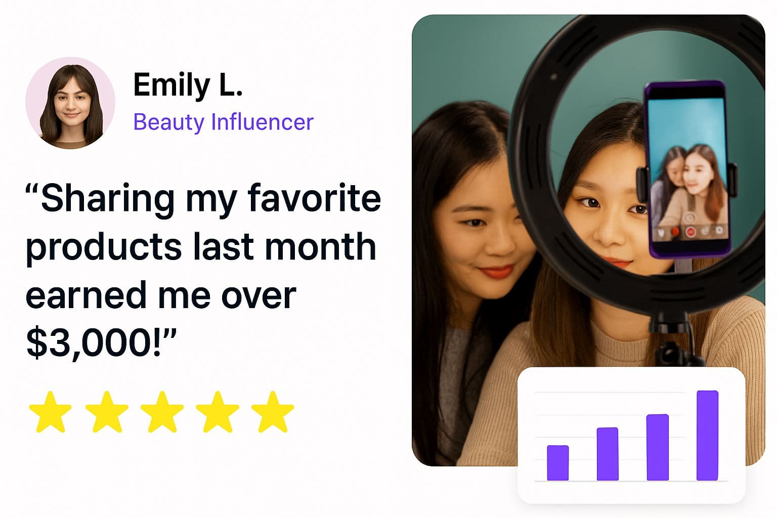 Influencer promoting products
